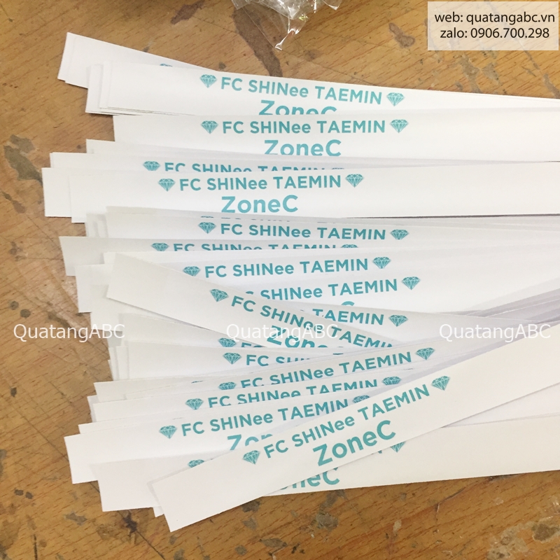 Vòng tay giấy của FC SHINEE TAEMIN ZONEC được in tại INLOGO